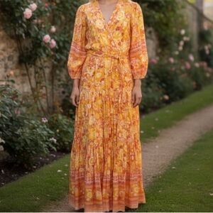 NEW Petal & Pump Floral Zesty ZDress Orange SZ S